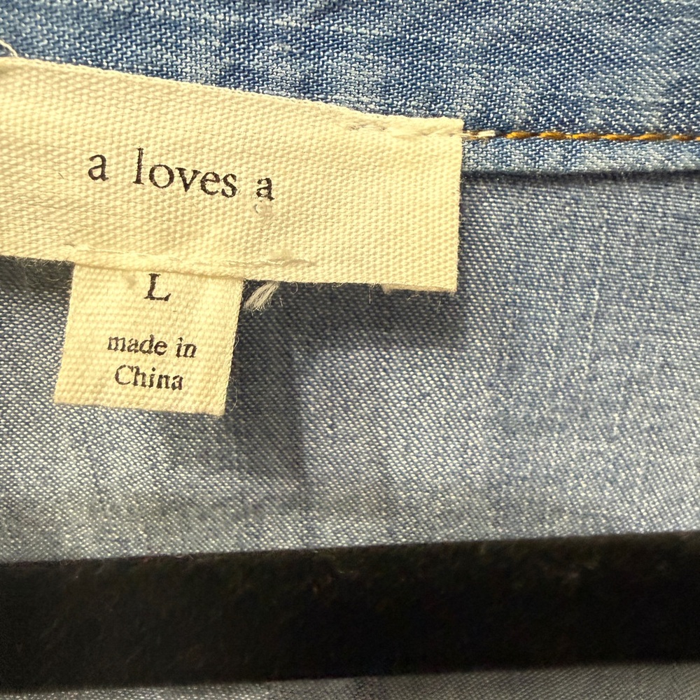 A Loves A Chambray Denim Drawstring Jumpsuit - Picture 4 of 4